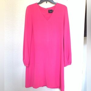 JUST TAYLOR women long bell sleeve Barbie pink dress /size 8.
